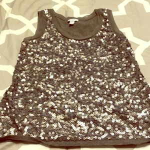 LOFT silver sequin tank top